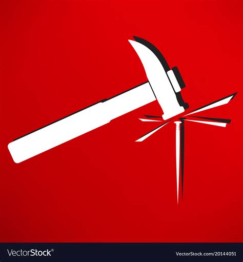 Hammer and nail icon Royalty Free Vector Image