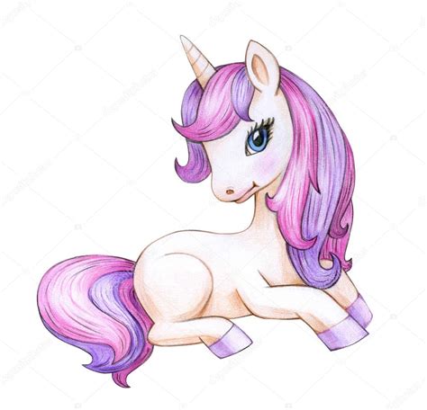 Sitting Unicorn Cartoon Isolated White Background — Stock Photo © rvika ...