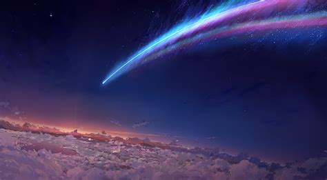 HD wallpaper: clouds, comet, Kimi no Na Wa, sky, Your Name | Wallpaper ...