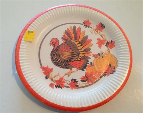 Vintage Thanksgiving Paper Plates Thanksgiving Turkey Plates for ...