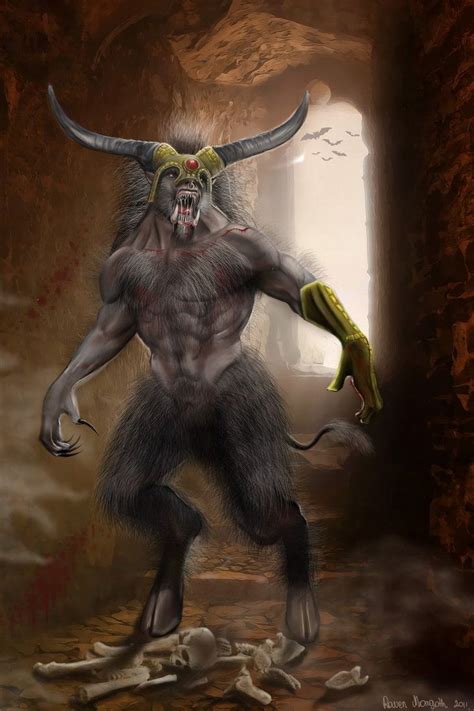 In Greek mythology, the Minotaur , Latin: Minotaurus, Etruscan ...