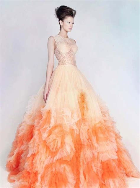 ombre orange wedding dress | Pretty dresses, Gowns, Gorgeous dresses