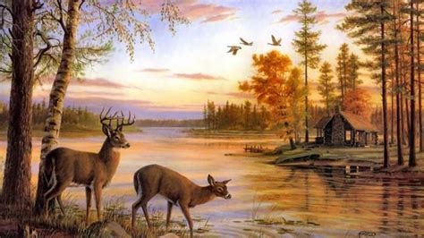 JE on Twitter | Deer painting, Landscape paintings, Deer artwork