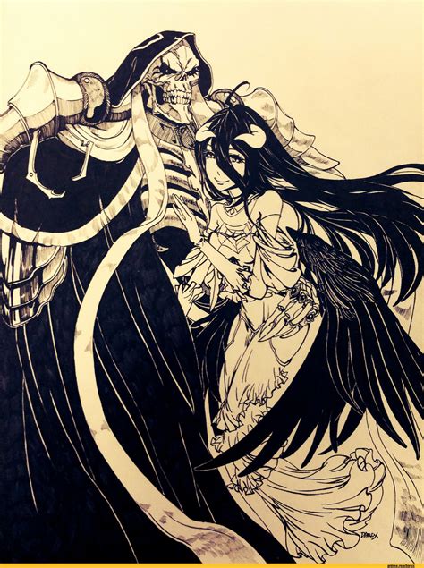 Anime,Аниме,Ainz Ooal Gown,Overlord (Anime),Albedo,Monochrome ...