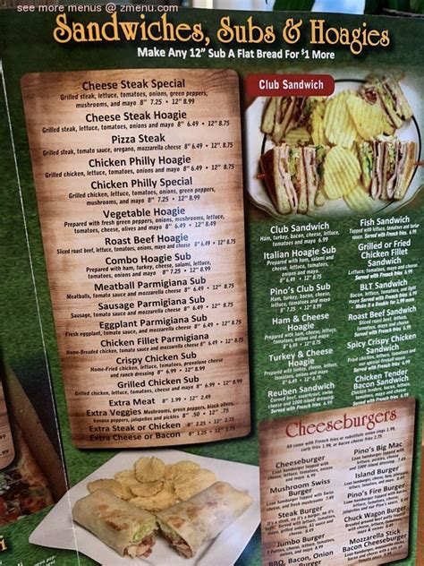 Menu at Pino's Pizza & Restaurant, Wakefield