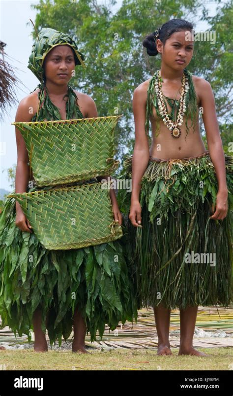 Yapese girls in traditional clothing at Yap Day Festival, Yap Island ...