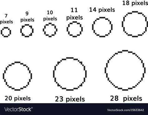 pixel circles set 9 pixel round template square circle. Download a Free ...