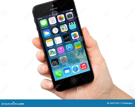 New Operating System IOS 7 Screen On IPhone 5 Apple Editorial Stock ...