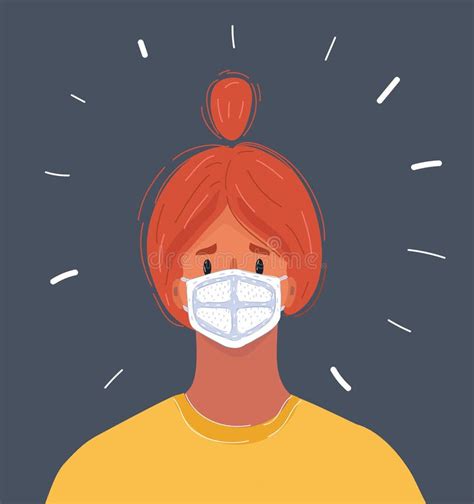 Illustration of Woman Wearing Face Mask because of Air Pollution in the ...