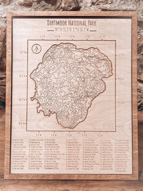 Dartmoor Map Map of Dartmoor Tors Walker Climber Gift - Etsy Canada in ...