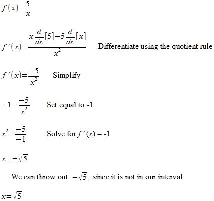 Mean Value Theorem