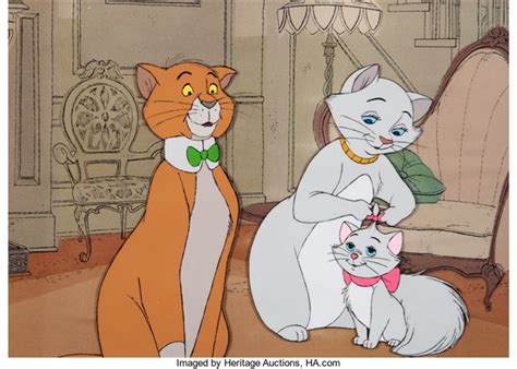 Aristocats Thomas O Malley, Duchess and Marie Production Cel Setup Walt ...