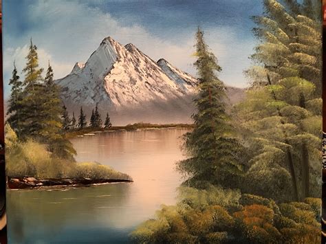 Mountain Scene with lake - oil painting 16x20 - 3/26/2018 | Mountain ...