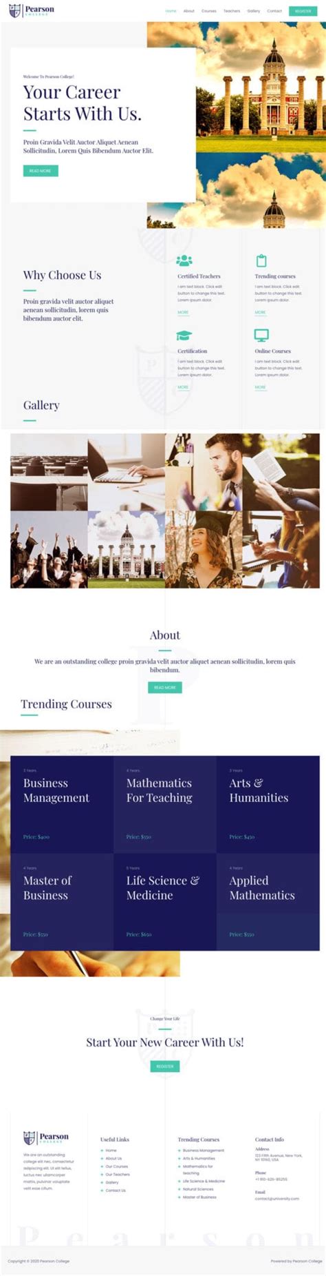 Pearson College Website Package - Monster Development