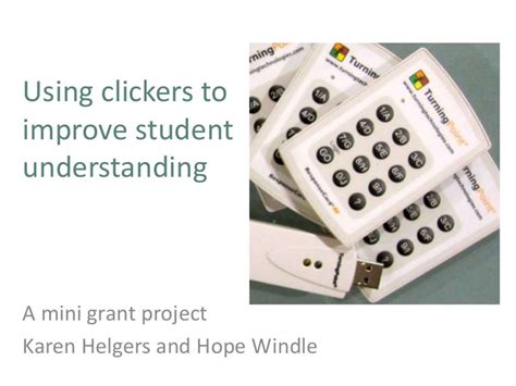 Using clickers to improve student understanding