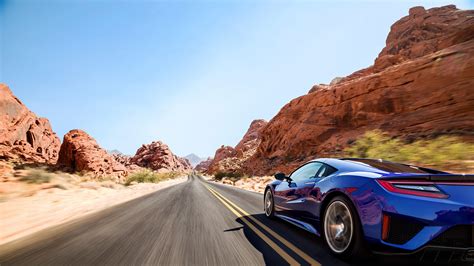 car, Sports Car, Blue, Road, Desert, Acura NSX Wallpapers HD / Desktop ...