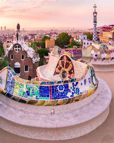 Barcelona Gaudi Park Guell / The Entrance And Walkway To The Gaudi ...