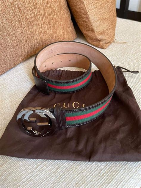 Gucci GG Red/Green Silver Buckle Leather Belt, Luxury, Accessories on ...