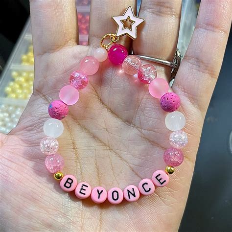 BEYONCE beehive Pink Bracelet With Charm. Beyoncé Merch. - Etsy