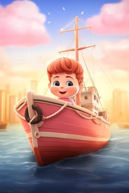 Premium AI Image | a cartoon character on a boat