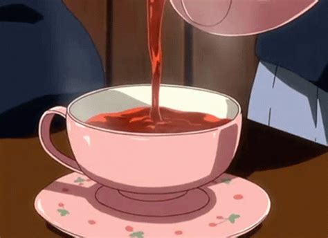 Anime Pink Cup GIF - Anime Pink Cup Tea - Discover & Share GIFs