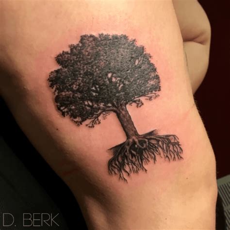 Twisted Oak Tree Tattoo