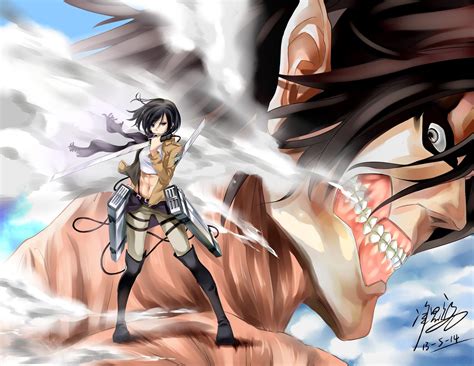 Eren and Mikasa Wallpapers - Top Free Eren and Mikasa Backgrounds ...