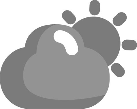 Grey cloud with sun, illustration, vector on a white background ...