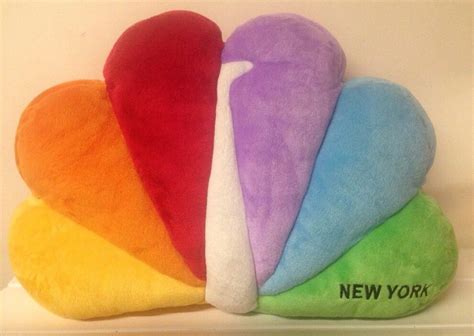 NBC Experience New York Rainbow Peacock Plush Pillow TV Rockefeller ...