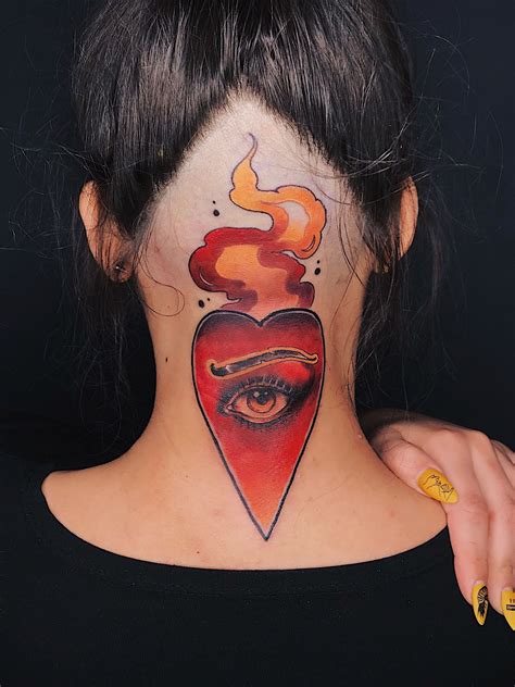 Heart on fire tattoo | Fire tattoo, Tattoos, Girl tattoos