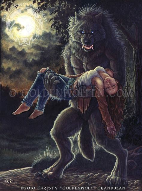 Werewolf with a Woman Print