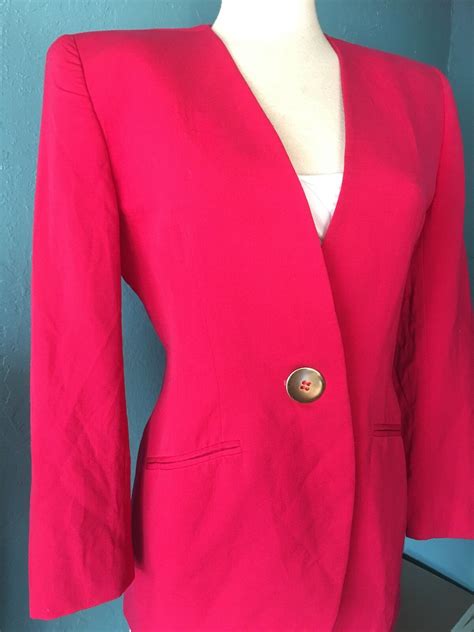 Christian Dior Pucha Pink Orchid Wool Womens Business Blazer Jacket US ...