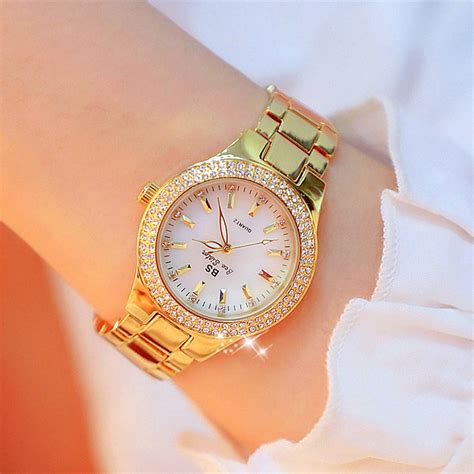 2020 Ladies Wrist Watches Dress Gold Watch Women Crystal Diamond ...