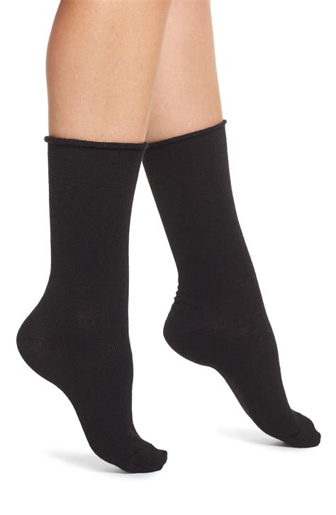 Nordstrom Merino Wool Blend Crew Socks in Black - Lyst