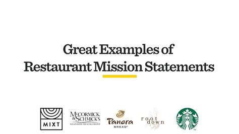 5 Great Examples of Restaurant Mission Statements - YouTube