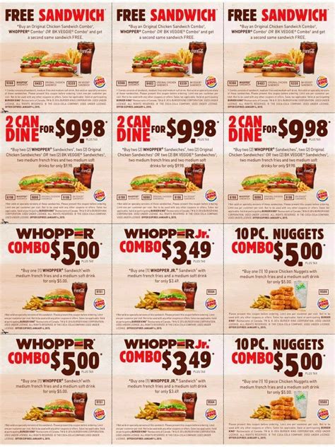 Free Printable Fast Food Coupons