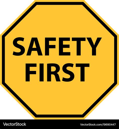 Safety first logo on white background safety Vector Image