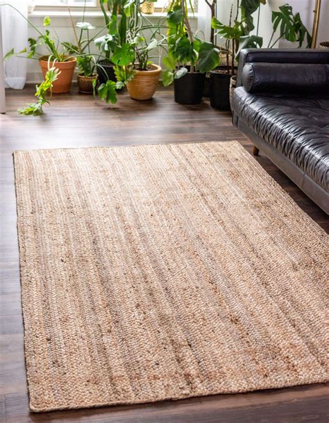 Natural 9' x 12' Hand Braided Jute Rug | eSaleRugs