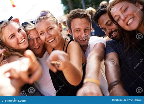 Festival Friends, Summer Portrait and Happy People, Crowd or Audience ...