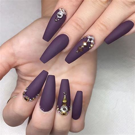 Eggplant matte | Plum nails, Purple nails, Coffin nails designs