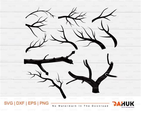 Tree Branch Svg tree branch tree branch Clipart Silhouette | Etsy