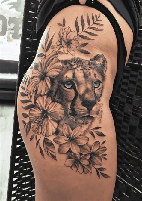 Cheetah Tattoo Design Images (Cheetah Ink Design Ideas) Side Leg Tattoo ...