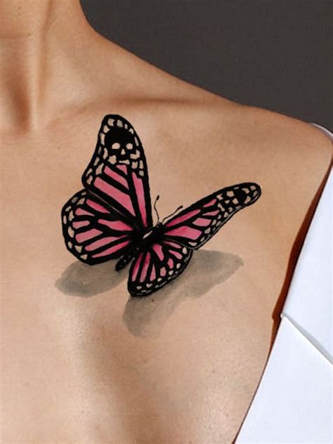 3D Tattoo Pink Tattoo Butterfly Tattoo Tattoo Design - Etsy