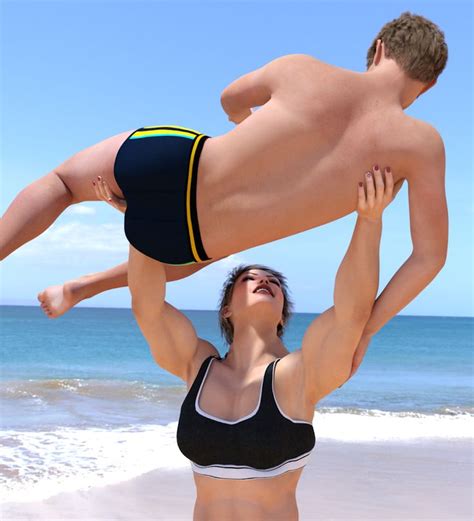 Woman lifting man overhead | Dynamic poses