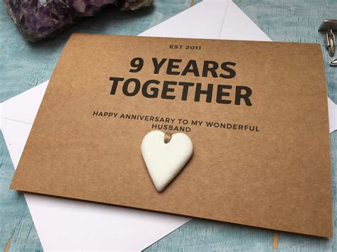 Personalised Custom 9th Anniversary Card 9 Years Together - Etsy UK