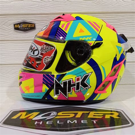 HELM NHK FULL FACE NHK TERMINATOR MOTIF PIGMENT YELLOW FLO | Shopee ...