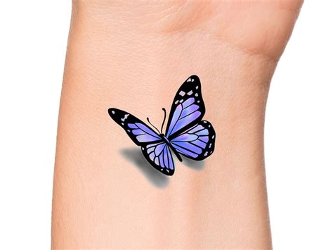 3D Butterfly Temporary Tattoo / Temporary Tattoo Purple Butterfly ...