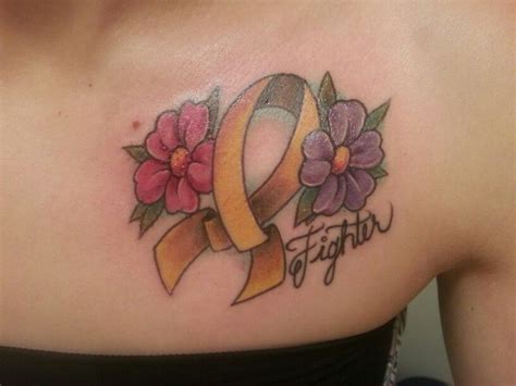 Uterine Cancer Ribbon Tattoo