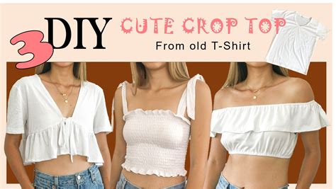 3 DIY CUTE CROP TOP from old T-shirt | Diy clothes refashion, T shirt ...