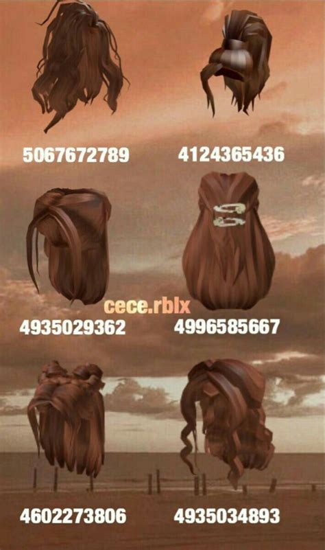 Bloxburg Codes 50 Aesthetic Brown Hair Codes For Bloxburg Roblox ...